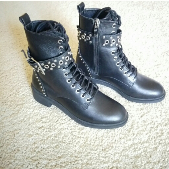Zara LEATHER Studded Boots - Picture 14 of 14